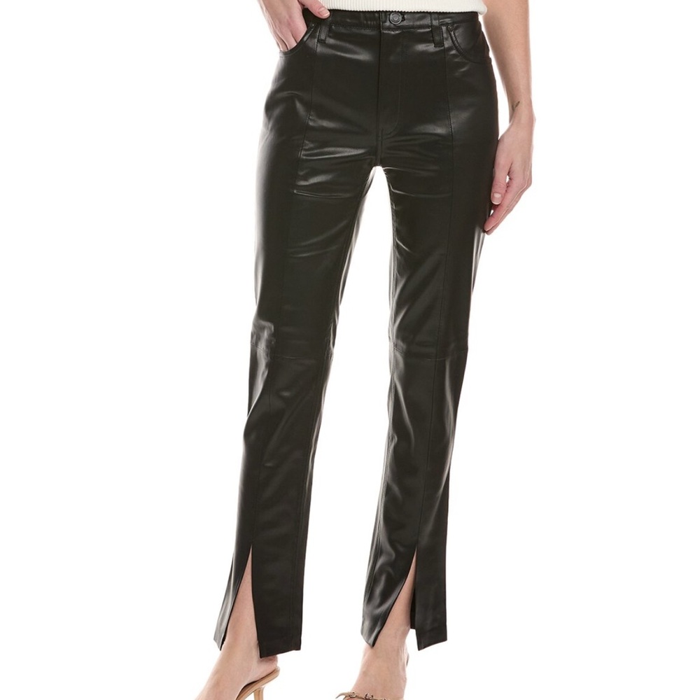Hudson Jeans Black Faux Leather Cropped Pants